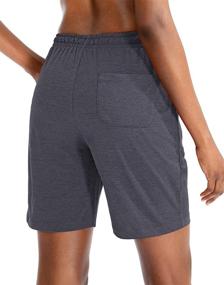 img 1 attached to 🩳 Women's Bermuda Shorts - G Gradual Jersey Shorts with Deep Pockets, 7" Long - Lounge, Walk, and Athletic Shorts for Women