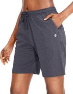 🩳 women's bermuda shorts - g gradual jersey shorts with deep pockets, 7" long - lounge, walk, and athletic shorts for women logo