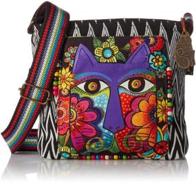 img 4 attached to 🐱 Laurel Burch Blossoming Feline Crossbody Bag - 13.5 x 4 x 10 Inches