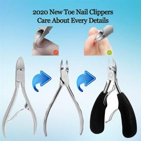 img 3 attached to 🔪 Professional Stainless Steel Large Toenail Clippers for Thick Nails – Ideal for Ingrown Toenails, Men, Women, and Seniors – Complete Fingernail Clippers Set