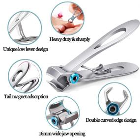 img 1 attached to 🔪 Professional Stainless Steel Large Toenail Clippers for Thick Nails – Ideal for Ingrown Toenails, Men, Women, and Seniors – Complete Fingernail Clippers Set