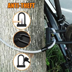 img 1 attached to 🔒 Aibrisk Heavy Duty U Lock with 4ft Flex Cable, Secure Bike Locks Anti-Theft with Mount Bracket - U Lock + Steel Cable + Mount Bracket