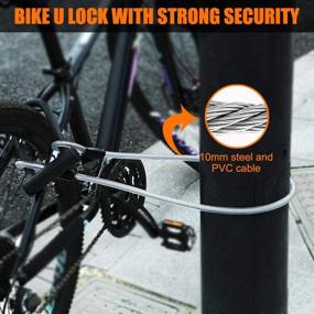 img 2 attached to 🔒 Aibrisk Heavy Duty U Lock with 4ft Flex Cable, Secure Bike Locks Anti-Theft with Mount Bracket - U Lock + Steel Cable + Mount Bracket