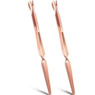 💅 rose gold stainless steel nail pincher set with cuticle pusher, nail shaping tweezers - multi-functional nail art tool for manicure logo