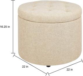 img 3 attached to 🪑 Comfortable Round Stool with TAN Fabric by FIRST HILL FHW: The Perfect Shoe Companion