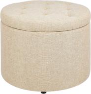 🪑 comfortable round stool with tan fabric by first hill fhw: the perfect shoe companion logo