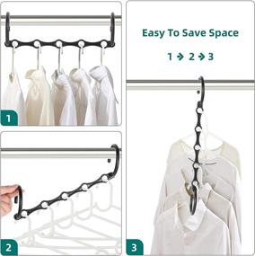 img 1 attached to 👕 ZEDODIER Space-Saving Hangers - Magic Hangers 10 Pack | Sturdy Plastic Closet Space Saver Organizer (Black)