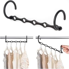 img 4 attached to 👕 ZEDODIER Space-Saving Hangers - Magic Hangers 10 Pack | Sturdy Plastic Closet Space Saver Organizer (Black)