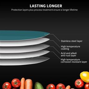 img 2 attached to 🔪 Набор ножей DEBEIJIN Ultimate 8 дюймов - 3 предмета - Общее улучшение набора кухонных ножей с 5-дюймовым ножом-утилитой и 7-дюймовым ножом Сантоку - Удобное маневрирование, отсутствие усталости при работе, увеличенная прочность - Оптимально подходит для всех кухонных задач