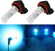🔵 alla lighting 3600lm ice blue led fog lights bulbs – perfect replacement for cars, trucks with h16 h8 h11 base, 8000k 12v eti 56-smd drl logo