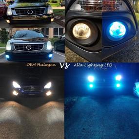 img 2 attached to 🔵 Alla Lighting 3600lm ледяной синий LED противотуманные лампы – идеальная замена для автомобилей, грузовиков с базой H16 H8 H11, 8000K 12V ETI 56-SMD DRL.