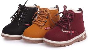 img 3 attached to Premium Leather Boys' Boots - Antheron Baby Kids Shoes for Ultimate Comfort and Style