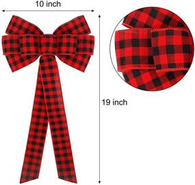 img 3 attached to 🎄 Enhance Your Holiday Decor with FUNARTY 6 Pack Large Christmas Bows in Red Buffalo Plaid - 10x19 Inches! Perfect for Wreaths, Garland, Treetoppers, and More - Indoor & Outdoor Decorations