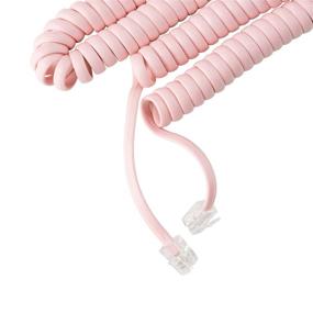 img 3 attached to 📞 25ft Coiled Handset Phone Cord for Landline Phone - Tangle-Free, Superior Sound Quality - Ideal for Home or Office - Color: Pink (Ladies Edition)