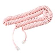 📞 25ft coiled handset phone cord for landline phone - tangle-free, superior sound quality - ideal for home or office - color: pink (ladies edition) logo