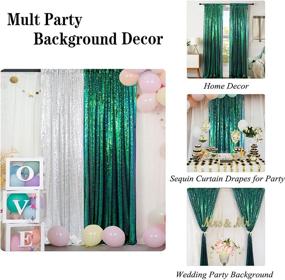 img 1 attached to Stunning Colorful Green Sequin Curtain Panel 🌈 - Perfect for Wedding and Party Backdrops! (2FTx7FT)