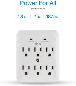 img 3 attached to Безопасная зарядка с помощью многоразового адаптера KMC Surge Protector 6 Outlet: Улучшенная защита для ваших устройств.