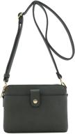 👜 dual compartment small crossbody: sleek black women's handbags & wallets logo