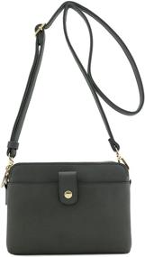 img 4 attached to 👜 Dual Compartment Small Crossbody: Sleek Black Women's Handbags & Wallets