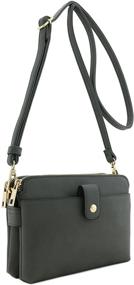 img 3 attached to 👜 Dual Compartment Small Crossbody: Sleek Black Women's Handbags & Wallets