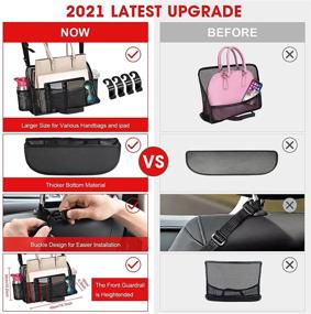 img 3 attached to 🚗 ZOOI Car Net Pocket Organizer | Car Handbag Holder | Car Seat Organizer for Backseat | Mesh Car Backseat Organizer | Automotive Console Organizer | Car Bag Holder Between Seats for Purse & Phone Storage