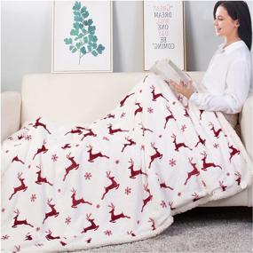 img 4 attached to Reversible Blanket Christmas Luxurious Decorative