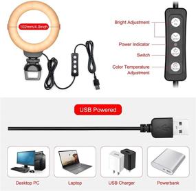 img 2 attached to 📸 Optimized Video Conference Lighting Kit: Ring Light Laptop Clip-on with Adjustable Tripod Stand, Phone Holder, Zoom Webcam Lighting for Remote Work, Broadcasting, Live Streaming, and More