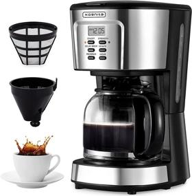 img 2 attached to ☕ Kognita 12 Cup Coffee Maker with Glass Carafe and Filter, Programmable Small Coffee Pot Machine, Drip Coffee Maker, Keep Warm, Brew Strength Control, 900W Fast Brew Auto Shut Off, Stainless Steel