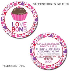 img 1 attached to ❤️ Love Bomb Heart Themed Hot Cocoa Bomb Sticker Labels for Valentine's Day - 40 Stickers (20 Sets of 2) by AmandaCreation