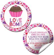 ❤️ love bomb heart themed hot cocoa bomb sticker labels for valentine's day - 40 stickers (20 sets of 2) by amandacreation logo