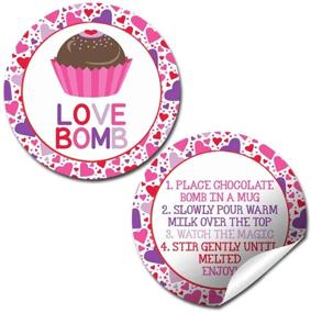 img 4 attached to ❤️ Love Bomb Heart Themed Hot Cocoa Bomb Sticker Labels for Valentine's Day - 40 Stickers (20 Sets of 2) by AmandaCreation