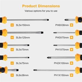 img 3 attached to 🛠️ Набор отверток ХАЛМАЙ: 10шт. Магнитный набор прецизионных отверток с 5 крестообразными и 5 плоскоголовыми насадками для ремонта дома - набор нескользящих отверток