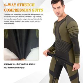 img 1 attached to Ultimate Winter Performance: MeetHoo Men’s Thermal Underwear Set – Compression Base Layer Perfect for Cold Weather Running and Skiing