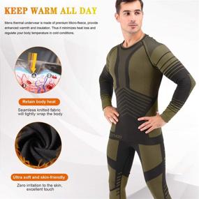 img 2 attached to Ultimate Winter Performance: MeetHoo Men’s Thermal Underwear Set – Compression Base Layer Perfect for Cold Weather Running and Skiing