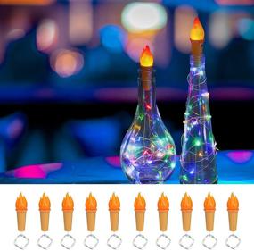 img 4 attached to 🍷 10-Pack SUPERNIGHT Wine Bottle Lights: Battery Operated LED Cork Shape Fairy Lights for DIY, Parties, Christmas, Halloween, Wedding (4 Color)