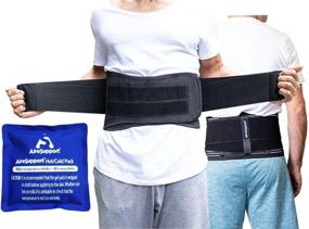 img 2 attached to AireSupport by Dr. Jason Hammond: XXL/XXXL Back Brace with Removable Lumbar Support & Reusable Ice/Hot Pack for Effective Lower Back Relief