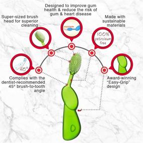 img 2 attached to 🦷 Left Hand RADIUS Big Brush for Improved Gum Health, Clear/Natural, BPA Free, ADA Accepted; Reduce Risk of Gum Disease