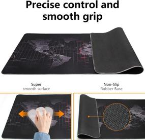 img 2 attached to 🖱️ Extra Large Gaming Mouse Pad - Extended Mouse Mat 35.43x15.74x0.15 inch with Stitched Edge, Thick and Foldable - Non-Slip Rubber Base Keyboard Mat for Game Players, Office Use - Heavy Duty & High Performance