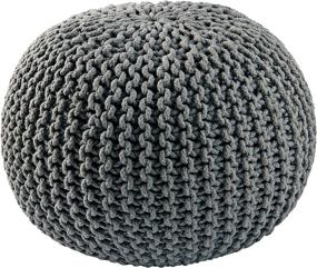 img 1 attached to Stylish and Versatile Grey Pouf Ottoman - 16-Inch Footrest for Comfy Seating and Decor Enhancement