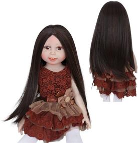 img 4 attached to 🎀 Замена волоски куклы Миссухэр для американских кукол высотой 18 дюймов - подарок для девочек, светло-коричневые синтетические аксессуары для куклы для самостоятельного изготовления - материалы