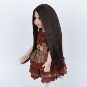 img 2 attached to 🎀 Missuhair Doll Hair Replacement Wigs for 18-Inch American Dolls - Girls Gift, Light Brown Synthetic Doll Accessories for DIY Making - Supplies