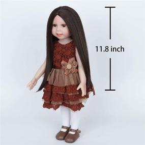 img 3 attached to 🎀 Замена волоски куклы Миссухэр для американских кукол высотой 18 дюймов - подарок для девочек, светло-коричневые синтетические аксессуары для куклы для самостоятельного изготовления - материалы