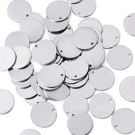 kissitty 100-piece 5/9-inch (15mm) blank stainless steel stamping 🔑 tag charms smooth polished flat round disc pendants 18-gauge thickness logo