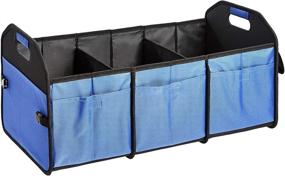 img 3 attached to 🔵 Blue Collapsible Portable Cargo Trunk Organizer - Amazon Basics Multi-Compartment Heavy Duty