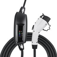 lectron level 2 electric vehicle charger (240v, 16 amp) with 21ft j1772 extension cord and nema 10-30 plug logo