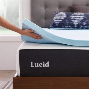 img 3 attached to 🛏️ Premium LUCID Twin XL Memory Foam Topper - Gel Infused - Quick Rebound - Pressure Relieving Blue Mattress Topper