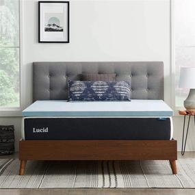 img 4 attached to 🛏️ Premium LUCID Twin XL Memory Foam Topper - Gel Infused - Quick Rebound - Pressure Relieving Blue Mattress Topper