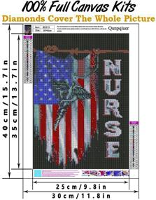 img 3 attached to Patriotic Rhinestone Embroidery Paintings 11 8X15 7In