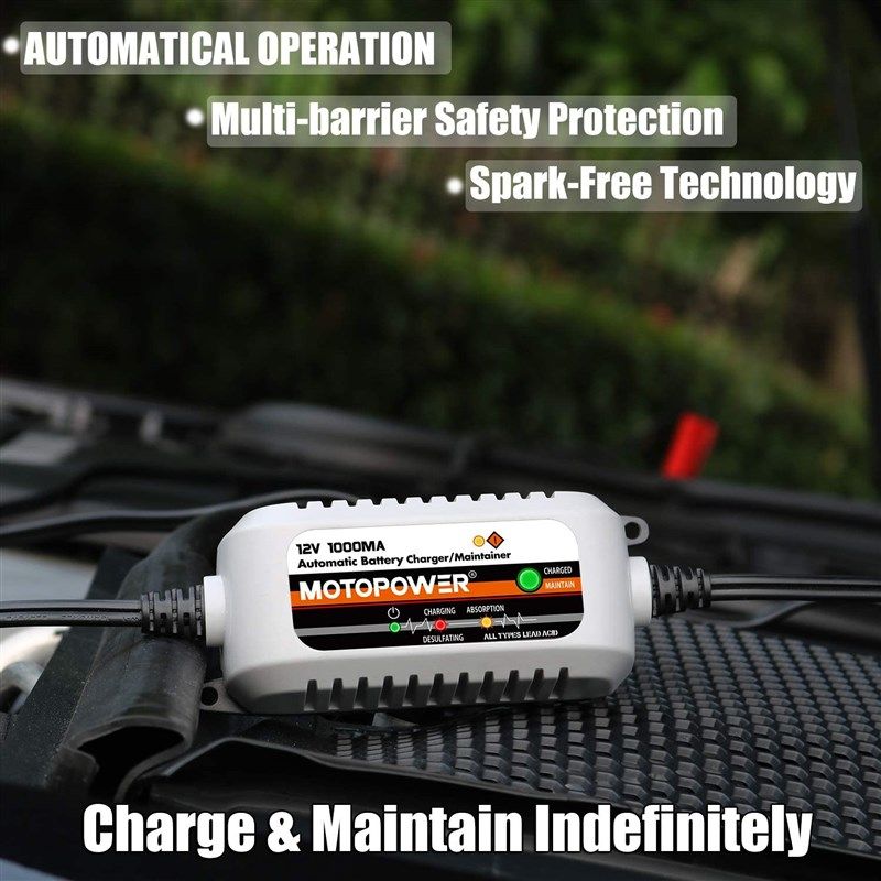 MOTOPOWER MP00205A 12V 800mA Fully Automatic Battery Charger/Maintain —  MOTOPOWER DIRECT