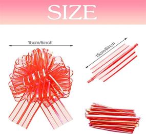 img 3 attached to IHUIXINHE 17 Pcs Pull Bow Mixed Color Large Organza - Perfect for Wrapping, Decoration, Wedding Gift Baskets - 6 Inch Diameter